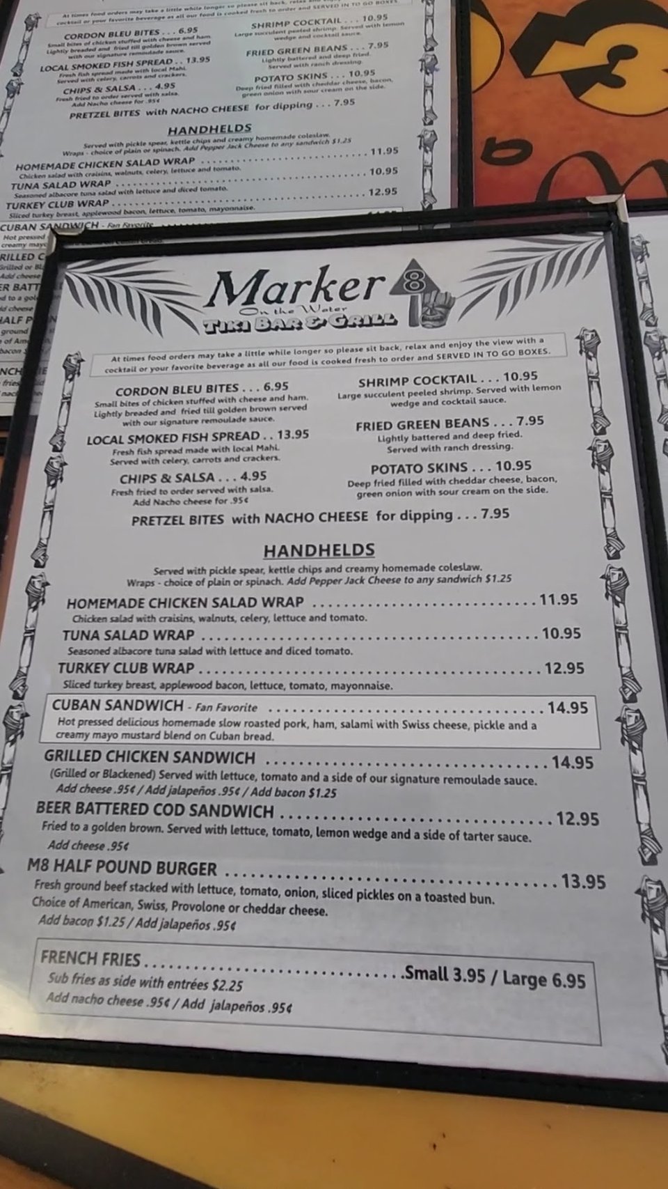 Frozen drinks served with bar bites.